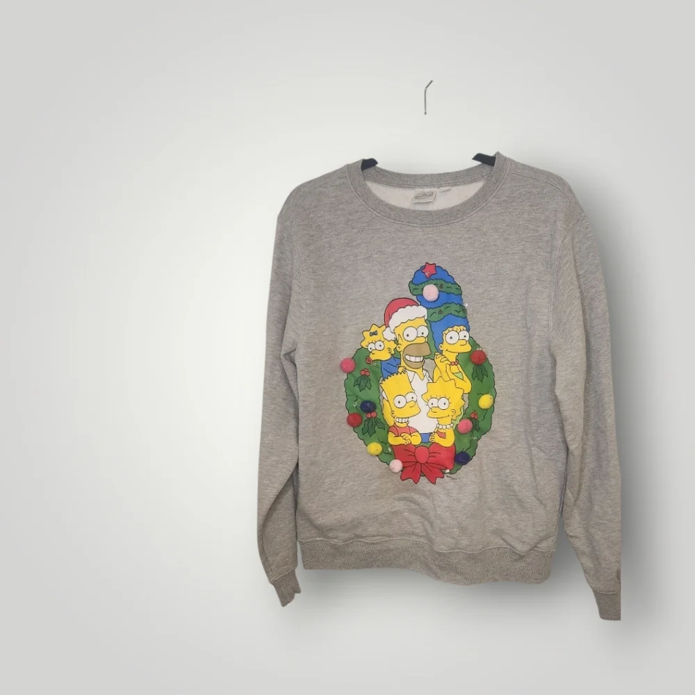 The Simpson festive ugly sweater gray pullover  size L